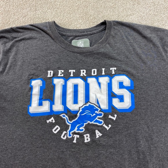 NFL Detroit Lions Shirt Mens 2XL Gray Graphic Short Sleeve Football Tee - Picture 7 of 9